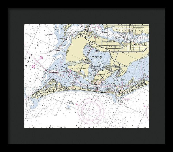 Anna Maria Island Florida Nautical Chart - Framed Print