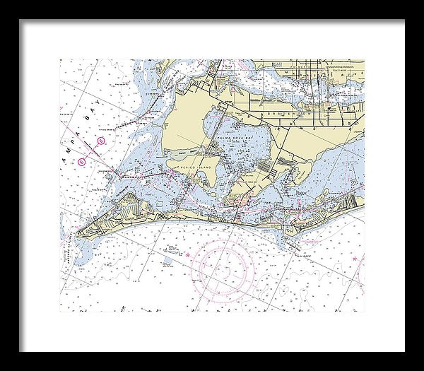 Anna Maria Island Florida Nautical Chart - Framed Print