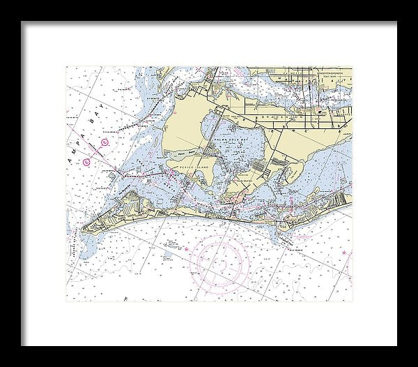 Anna Maria Island Florida Nautical Chart - Framed Print