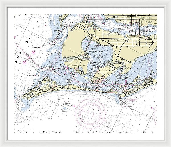 Anna Maria Island Florida Nautical Chart - Framed Print