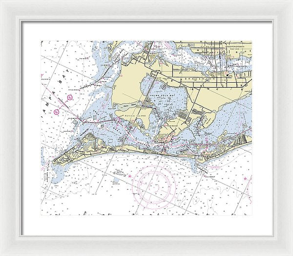 Anna Maria Island Florida Nautical Chart - Framed Print