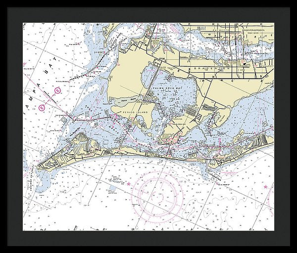 Anna Maria Island Florida Nautical Chart - Framed Print