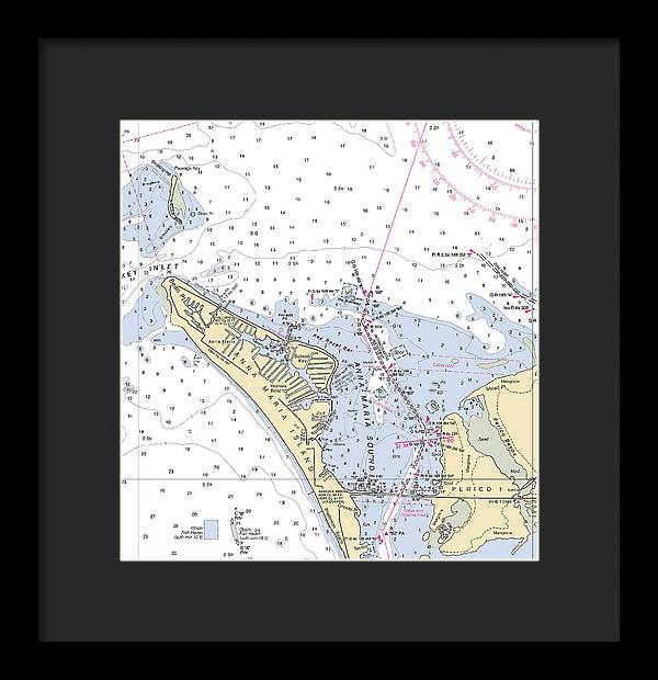 Anna Maria Island -florida Nautical Chart _v2 - Framed Print