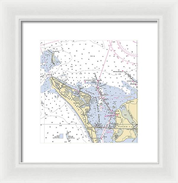 Anna Maria Island -florida Nautical Chart _v2 - Framed Print