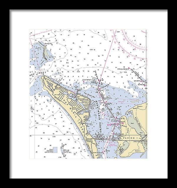 Anna Maria Island -florida Nautical Chart _v2 - Framed Print