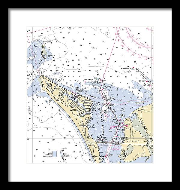 Anna Maria Island -florida Nautical Chart _v2 - Framed Print