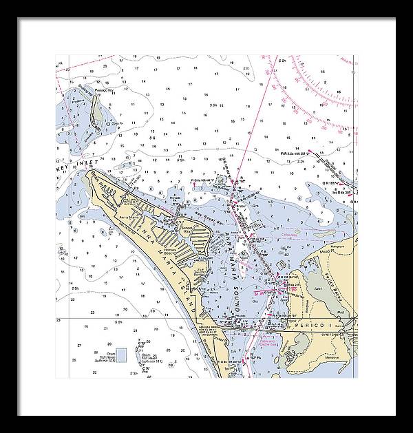 Anna Maria Island -florida Nautical Chart _v2 - Framed Print