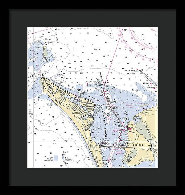 Anna Maria Island -florida Nautical Chart _v2 - Framed Print