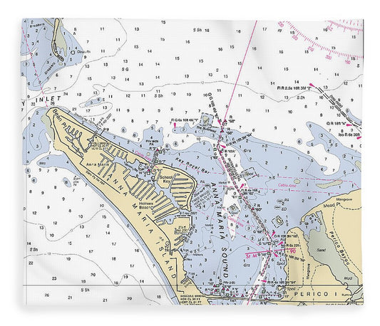 Anna Maria Island  Florida Nautical Chart _V2 Blanket