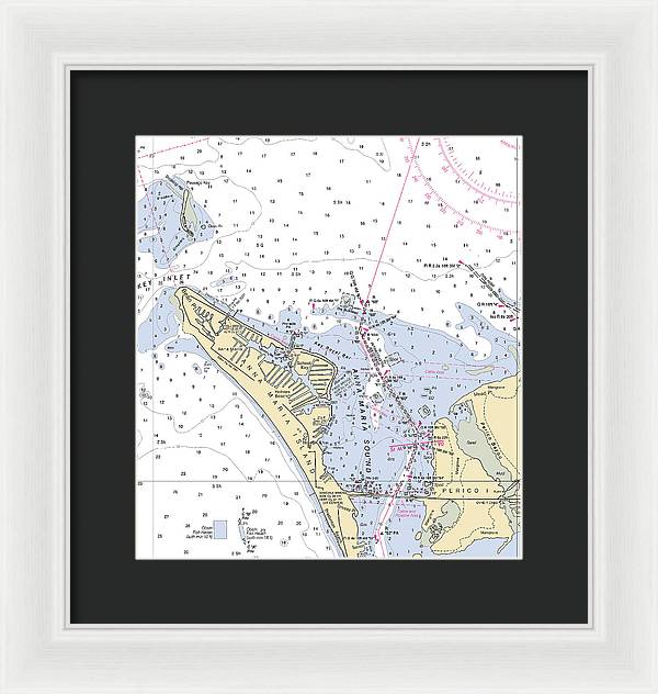 Anna Maria Island -florida Nautical Chart _v2 - Framed Print