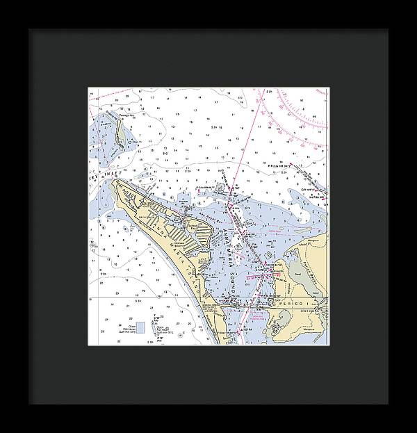 Anna Maria Island -florida Nautical Chart _v2 - Framed Print