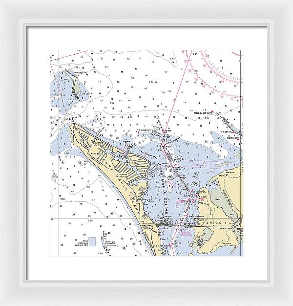 Anna Maria Island -florida Nautical Chart _v2 - Framed Print