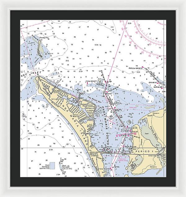 Anna Maria Island -florida Nautical Chart _v2 - Framed Print