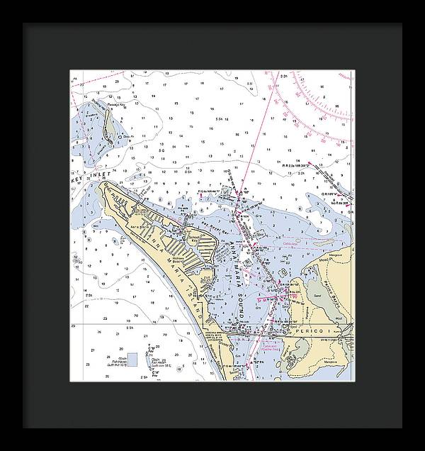 Anna Maria Island -florida Nautical Chart _v2 - Framed Print