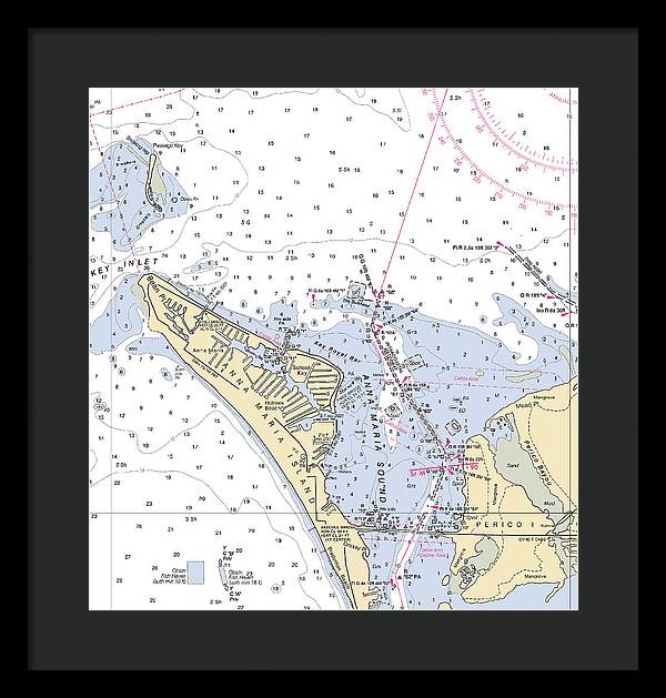 Anna Maria Island -florida Nautical Chart _v2 - Framed Print