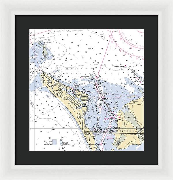 Anna Maria Island -florida Nautical Chart _v2 - Framed Print