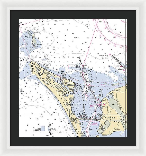 Anna Maria Island -florida Nautical Chart _v2 - Framed Print