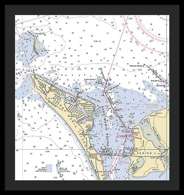 Anna Maria Island -florida Nautical Chart _v2 - Framed Print