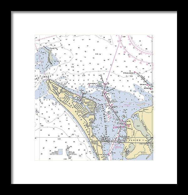 Anna Maria Island -florida Nautical Chart _v2 - Framed Print