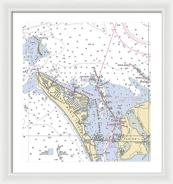 Anna Maria Island -florida Nautical Chart _v2 - Framed Print