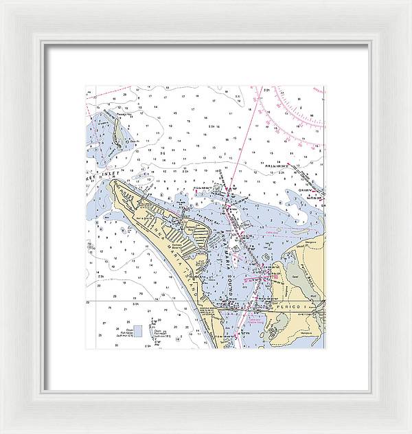 Anna Maria Island -florida Nautical Chart _v2 - Framed Print