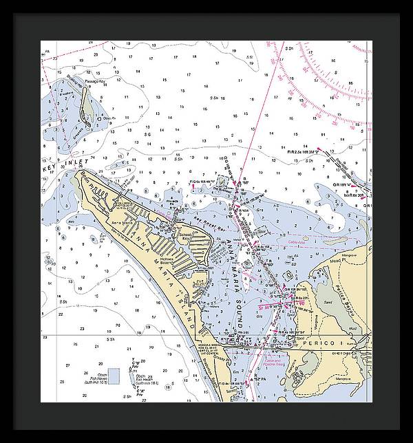 Anna Maria Island -florida Nautical Chart _v2 - Framed Print