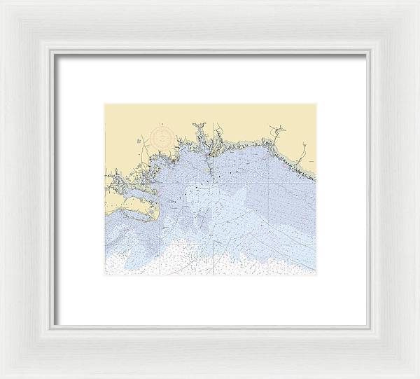 Apalachee-bay -florida Nautical Chart _v6 - Framed Print