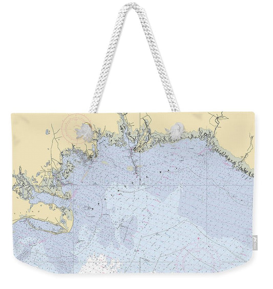 Apalachee-bay -florida Nautical Chart _v6 - Weekender Tote Bag
