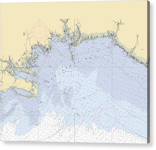 Apalachee-Bay -Florida Nautical Chart _V6  Acrylic Print
