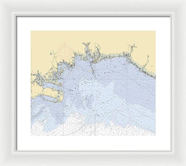 Apalachee-bay -florida Nautical Chart _v6 - Framed Print