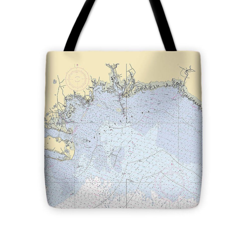 Apalachee-bay -florida Nautical Chart _v6 - Tote Bag