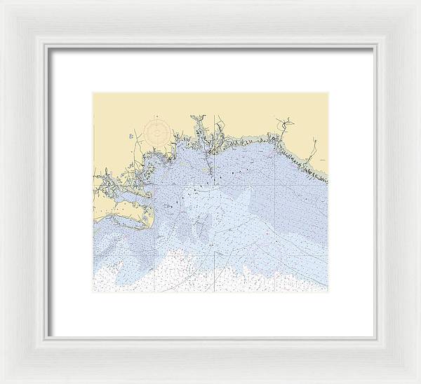 Apalachee-bay -florida Nautical Chart _v6 - Framed Print