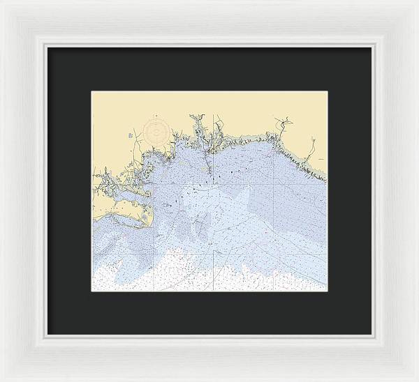 Apalachee-bay -florida Nautical Chart _v6 - Framed Print