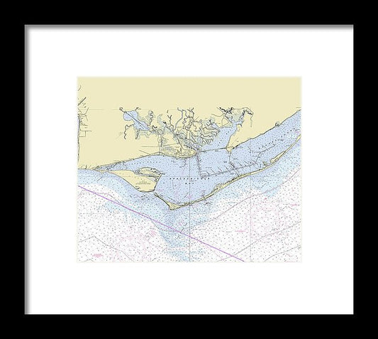 Apalachicola Bay Florida Nautical Chart - Framed Print