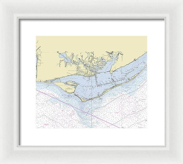 Apalachicola Bay Florida Nautical Chart - Framed Print