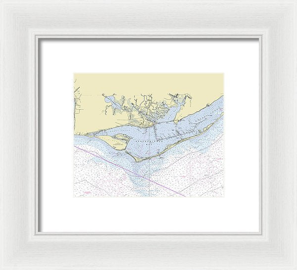 Apalachicola Bay Florida Nautical Chart - Framed Print