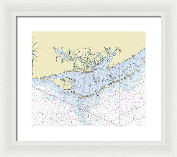 Apalachicola Bay Florida Nautical Chart - Framed Print