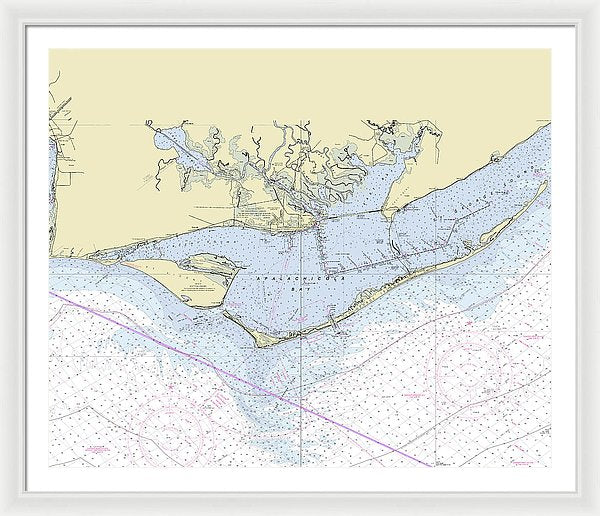 Apalachicola Bay Florida Nautical Chart - Framed Print