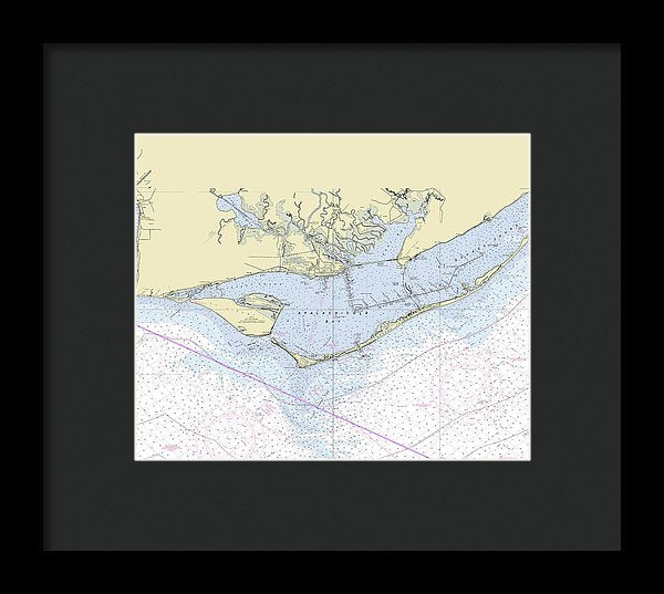 Apalachicola Bay Florida Nautical Chart - Framed Print