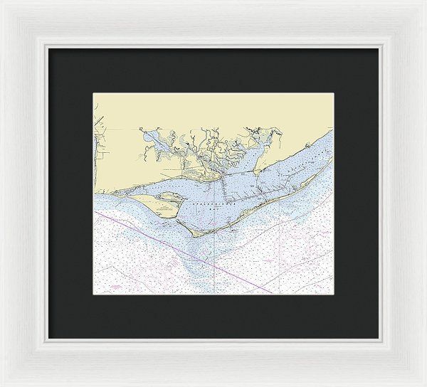 Apalachicola Bay Florida Nautical Chart - Framed Print