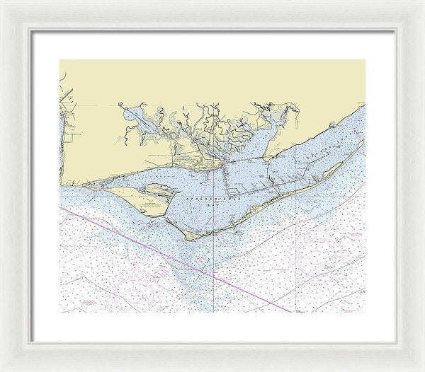 Apalachicola Bay Florida Nautical Chart - Framed Print