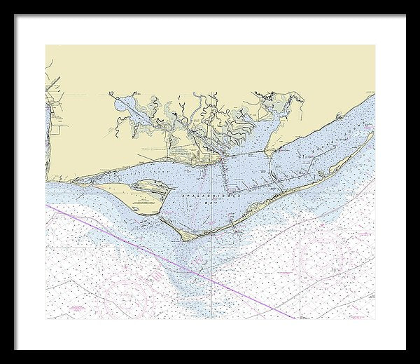 Apalachicola Bay Florida Nautical Chart - Framed Print