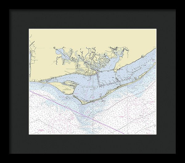 Apalachicola Bay Florida Nautical Chart - Framed Print