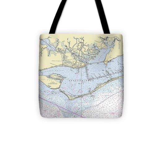 Apalachicola Bay Florida Nautical Chart Tote Bag