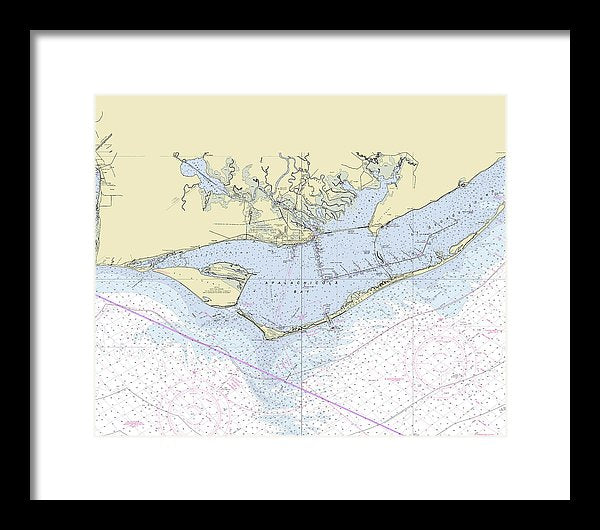 Apalachicola Bay Florida Nautical Chart - Framed Print