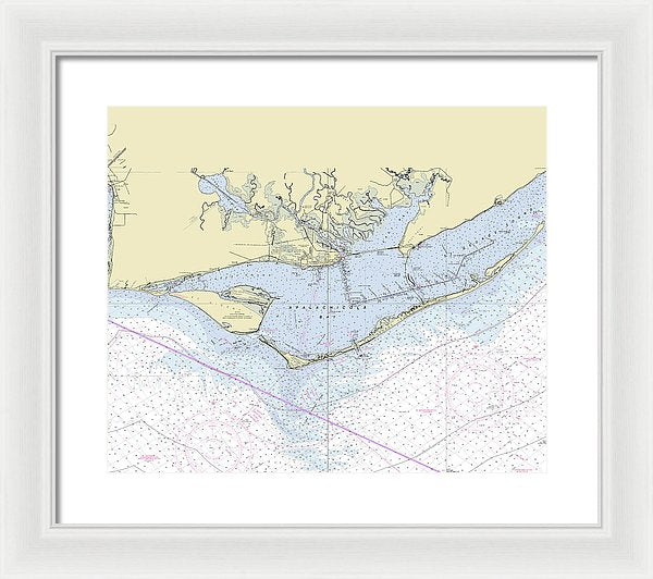 Apalachicola Bay Florida Nautical Chart - Framed Print