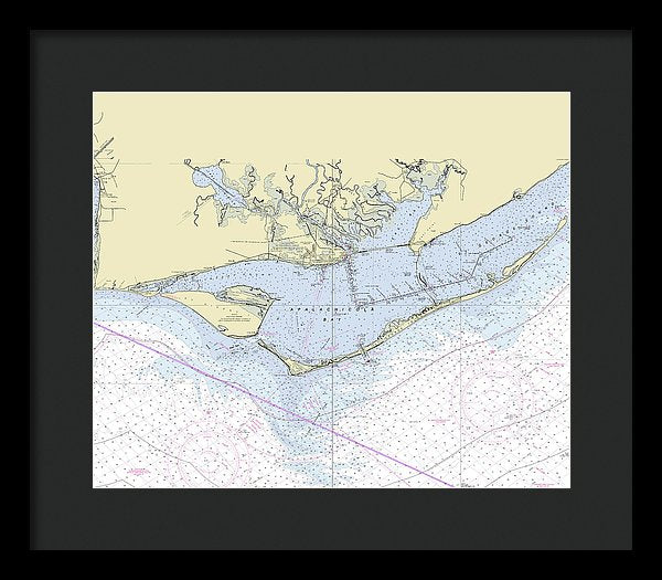 Apalachicola Bay Florida Nautical Chart - Framed Print