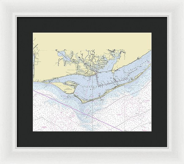 Apalachicola Bay Florida Nautical Chart - Framed Print