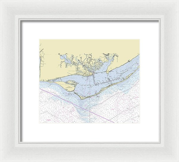 Apalachicola Bay Florida Nautical Chart - Framed Print