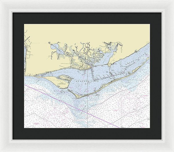 Apalachicola Bay Florida Nautical Chart - Framed Print